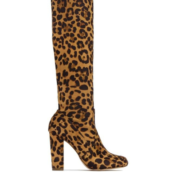 Isabella Leopard Print Thigh High Boots - Picture 3 of 6